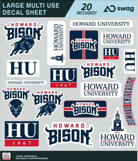 Howard Large Multi Use Decal Sheet Howard University Large Sticker Sheet - ONLINE ONLY