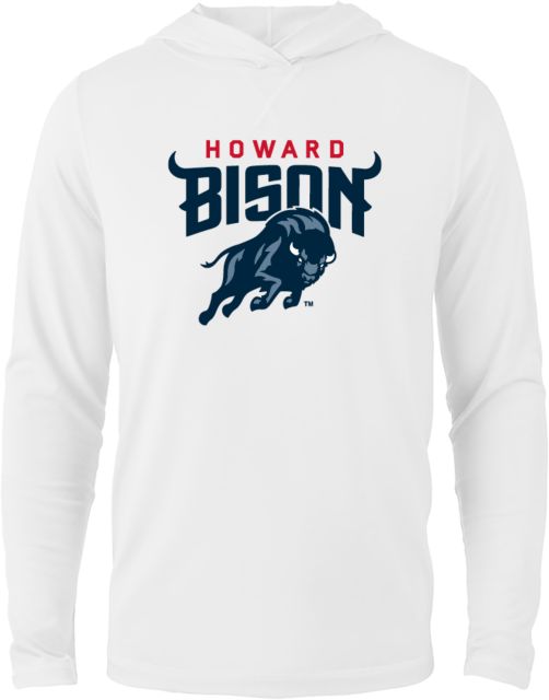 Howard Long Sleeve Hooded Tee Howard University Primary Athletic Mark - ONLINE ONLY
