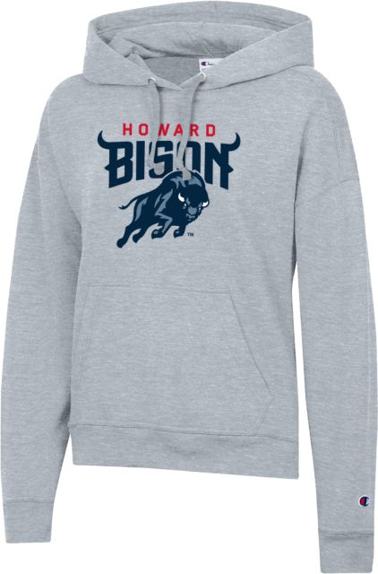 Howard University Women's Oversized Turtleneck Pullover with Bold Stretch-Knit Striped Detail