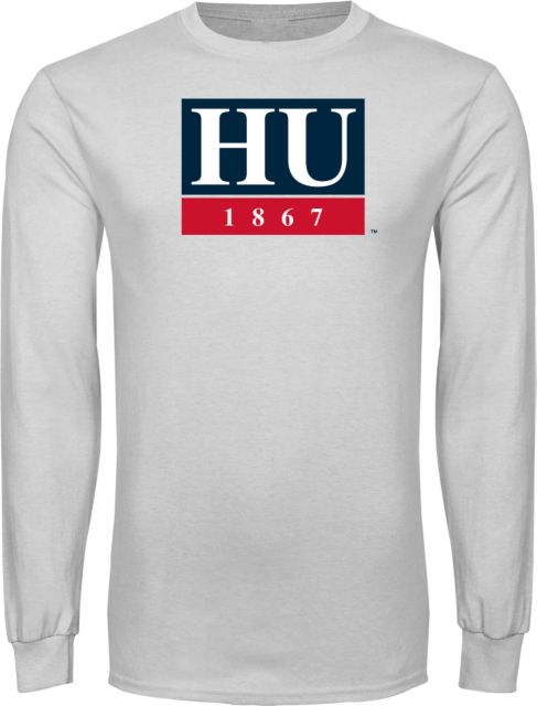 Howard Long Sleeve T Shirt Howard University Bison Head Wordmark - ONLINE ONLY