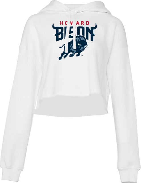 Howard Bella + Canvas Womens Cropped Fleece Hood Howard University Primary Athletic Mark - ONLINE ONLY