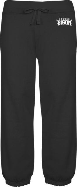 Howard ENZA Womens Banded Fleece Capri Howard University Bison Head Wordmark - ONLINE ONLY