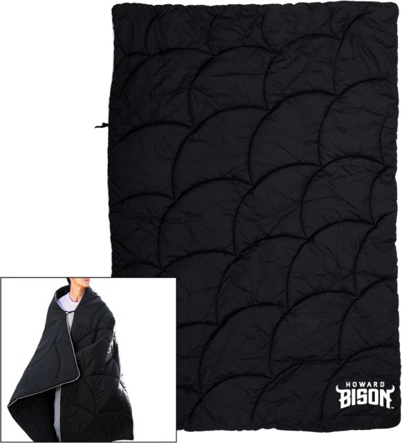 Howard Wearable Camping Blanket Howard University Bison Head Wordmark - ONLINE ONLY