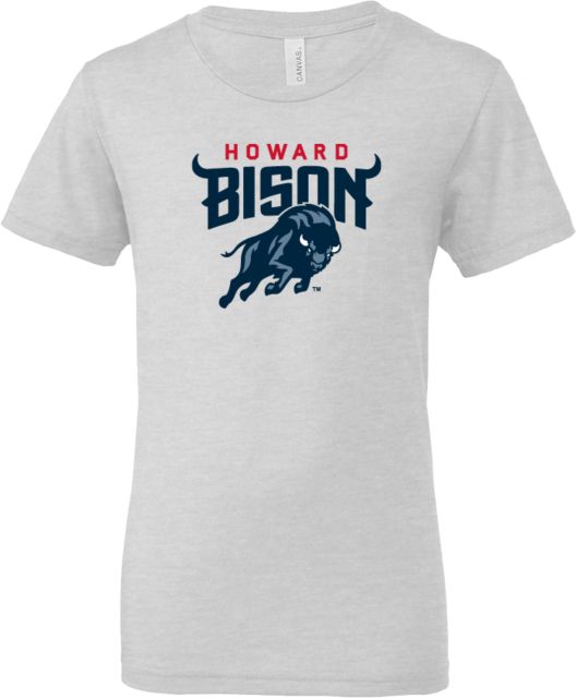 Howard Bella + Canvas Youth Ash Jersey T Shirt Howard University Primary Athletic Mark - ONLINE ONLY