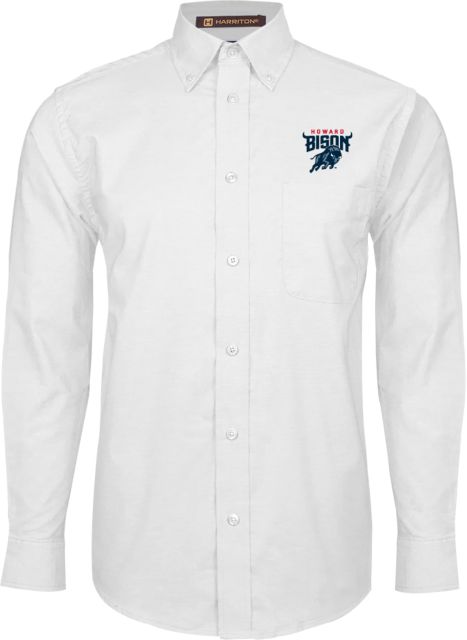 Howard Oxford Long Sleeve Shirt Howard University Primary Athletic Mark - ONLINE ONLY