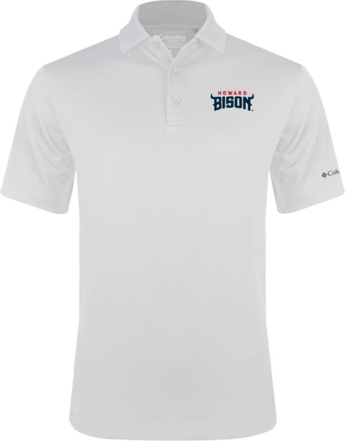 Howard Columbia Omni Wick Drive Polo Howard University Athletic Wordmark - ONLINE ONLY