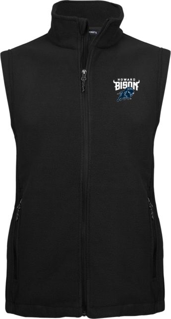 Howard Fleece Full Zip Vest Howard University Primary Athletic Mark - ONLINE ONLY
