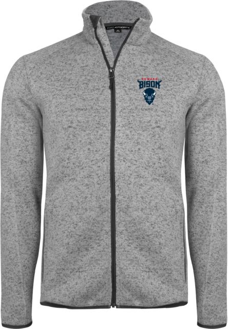 Howard Heather Sweater Fleece Jacket Howard University Bison Head Wordmark - ONLINE ONLY