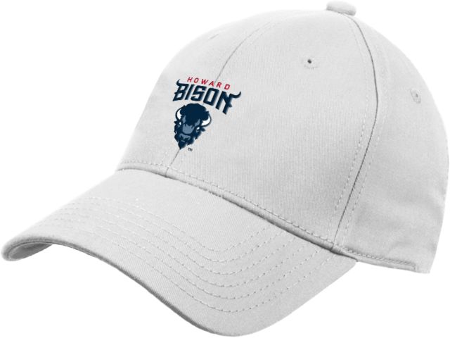 Howard Structured Adjustable Pro Style Hat Howard University Bison Head Wordmark - ONLINE ONLY