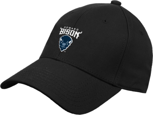 Howard Structured Adjustable Pro Style Hat Howard University Bison Head Wordmark - ONLINE ONLY