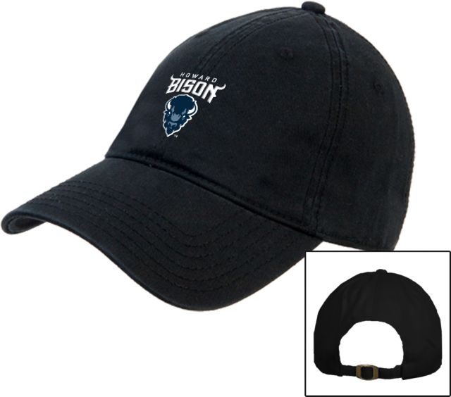Howard Unstructured Adjustable Low Profile Hat Howard University Bison Head Wordmark - ONLINE ONLY