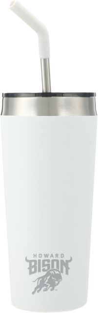 Howard Faye Vacuum Tumbler w/ Stainless Straw 20 oz Howard University Primary Athletic Mark Engraved - ONLINE ONLY