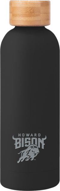 Howard Blair Stainless Bottle w/ Bamboo Lid 17 oz Howard University Primary Athletic Mark Engraved - ONLINE ONLY