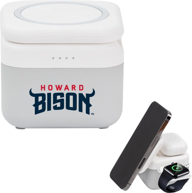 Howard 3 in 1 Mag Max Modularized Wireless Charger Howard University Athletic Wordmark - ONLINE ONLY