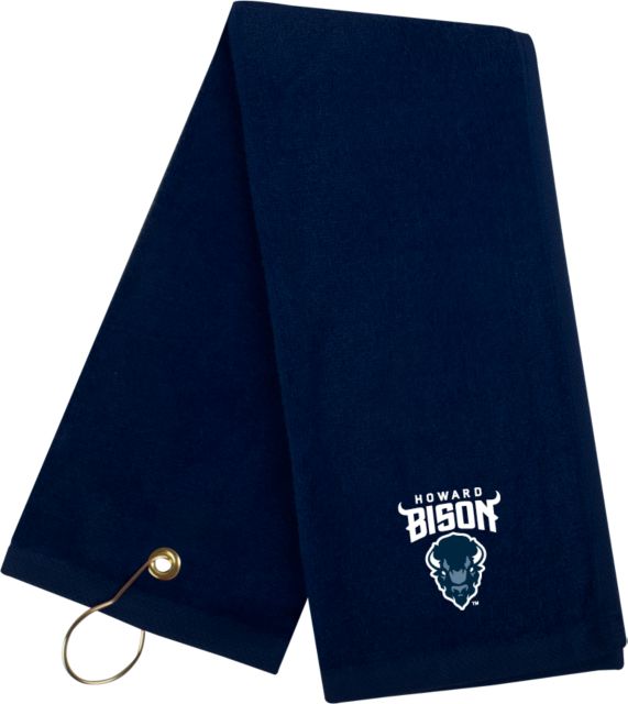 Howard Golf Towel Howard University Bison Head Wordmark - ONLINE ONLY