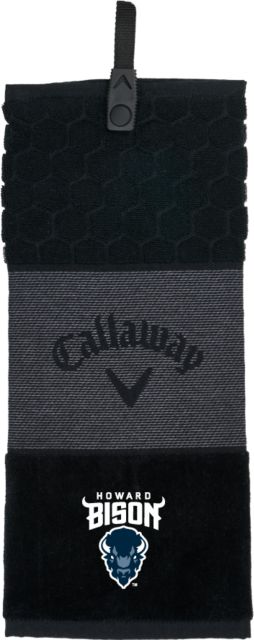 Howard Callaway Trifold Towel Howard University Bison Head Wordmark - ONLINE ONLY