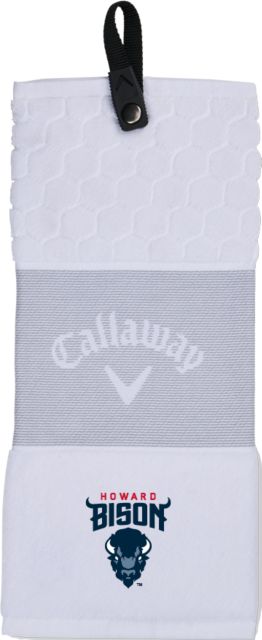 Howard Callaway Trifold Towel Howard University Bison Head Wordmark - ONLINE ONLY