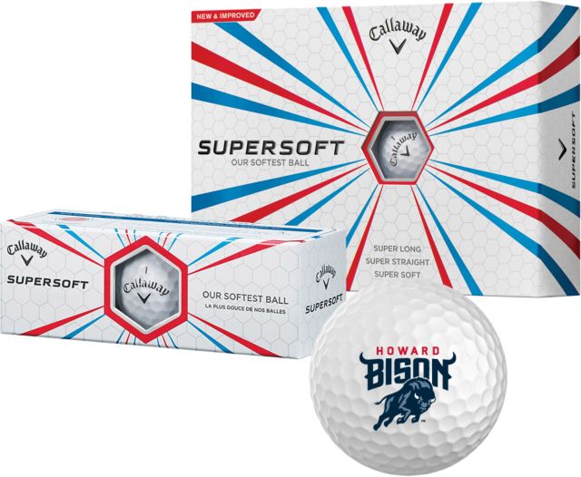 Howard Callaway Supersoft Golf Balls 12/pkg Howard University Primary Athletic Mark - ONLINE ONLY