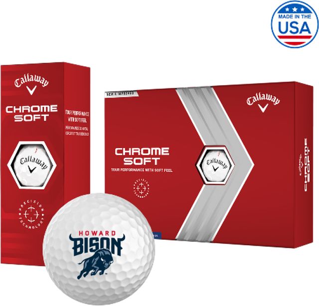 Howard Callaway Soft Golf Balls 12/pkg Howard University Primary Athletic Mark - ONLINE ONLY