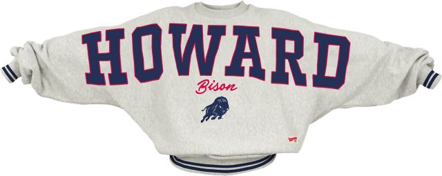 Howard University Bison Women's Ribbed Fleece Crewneck Sweatshirt
