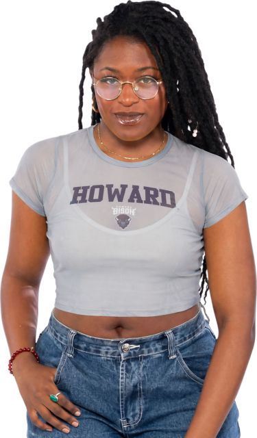Howard University Women's Mesh Crop Short Sleeve T-Shirt