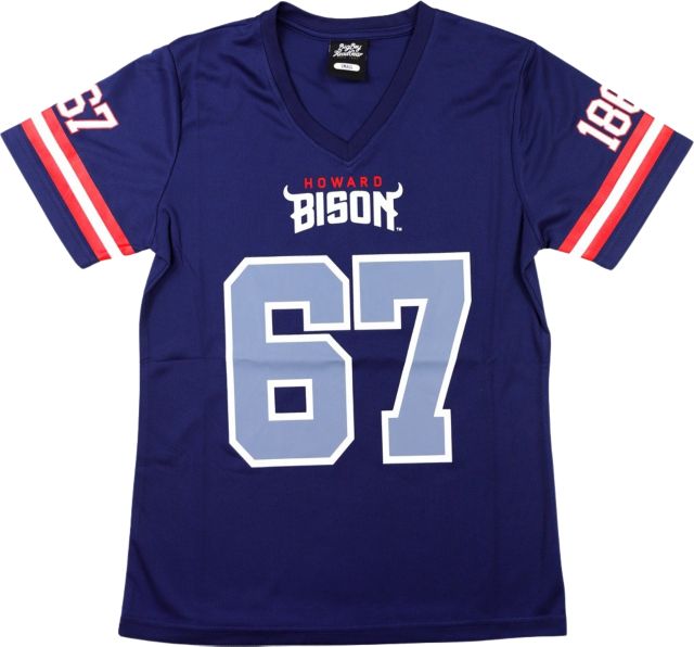 Howard University Women's Football Jersey Short Sleeve T-Shirt