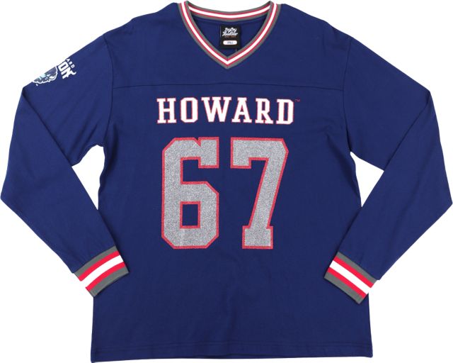 Howard University HBCU Women's Long Sleeve Football Jersey