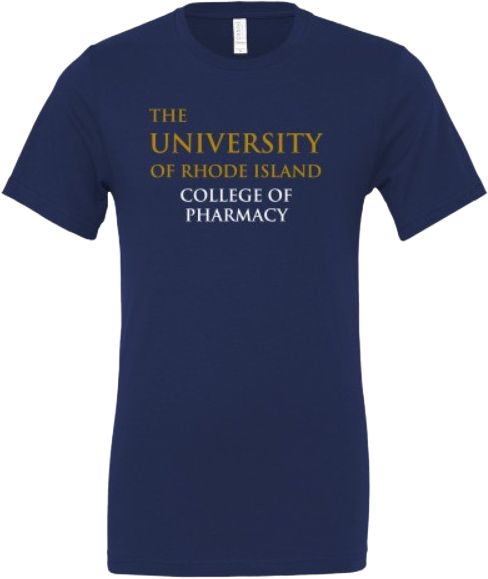 Rhode Island Bella + Canvas Navy Jersey Cotton T Shirt College of Pharmacy - ONLINE ONLY
