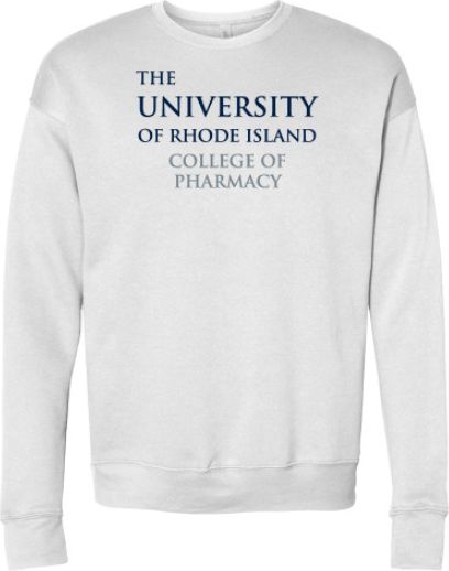 Rhode Island Bella + Canvas White Fleece Crew College of Pharmacy - ONLINE ONLY