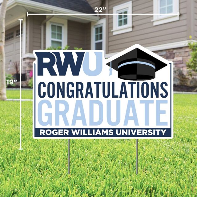 Roger Williams University Grad Lawn Sign w/ Stakes