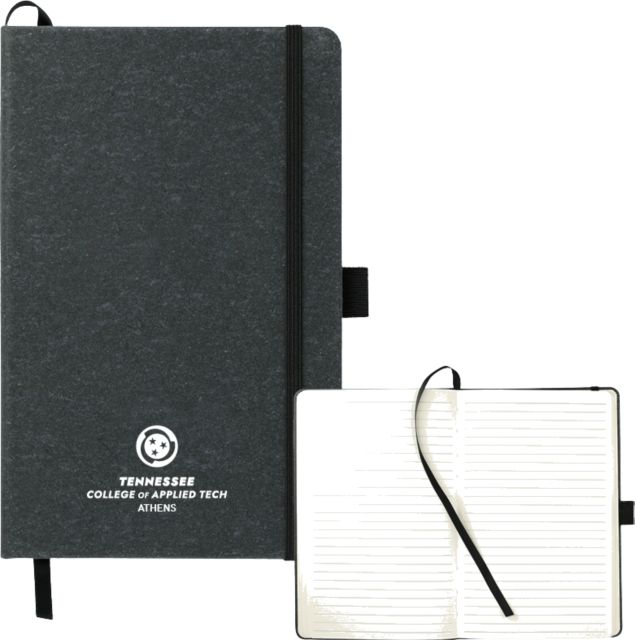TCAT Athens 5.5 x 8.5 FSC Mix Recycled Leather Bound Journal  Secondary Logo Stacked - ONLINE ONLY