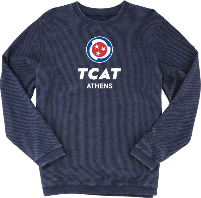 TCAT Athens Boxercraft Women's Corded Crew  Stacked Logo - ONLINE ONLY