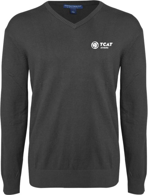 TCAT Athens Heather VNeck Sweater  Primary Logo - ONLINE ONLY
