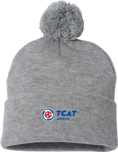 TCAT Athens Sportsman Pom Pom Cuffed Beanie  Primary Logo - ONLINE ONLY