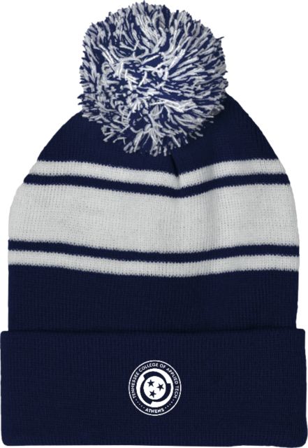 TCAT Athens Two Tone Knit Pom Beanie w/Cuff  Campus Seal - ONLINE ONLY