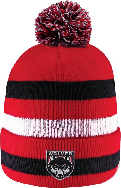 Wolfstore Western Oregon University Wolves Cuff Pom Knit Hat