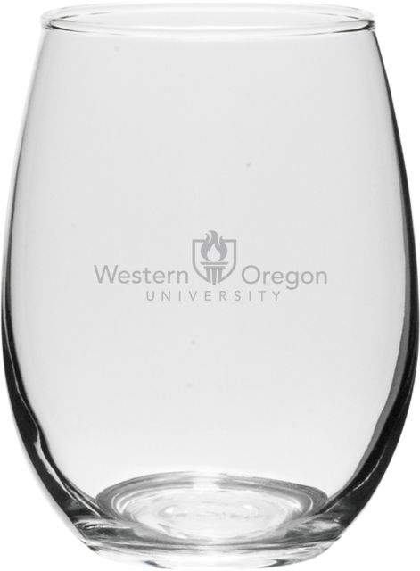 Western Oregon University 15 oz. Wine Glass