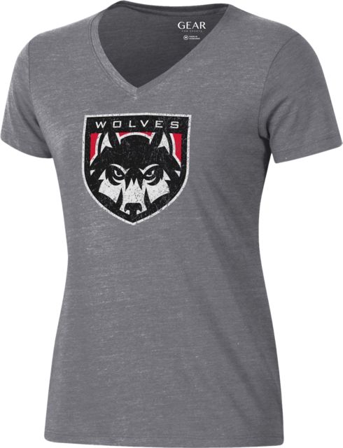 Western Oregon University Wolves Women's V-Neck Short Sleeve T-Shirt