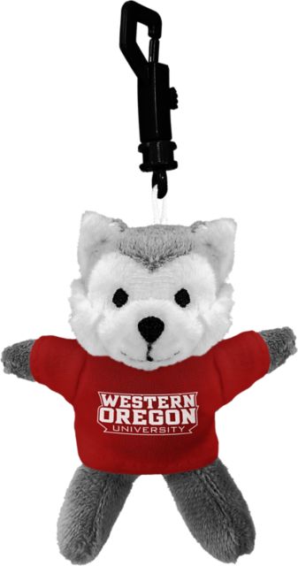 Western Oregon University Wolves Plush Keychain
