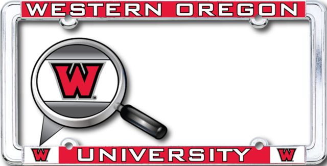 Western Oregon University Thin Dome License Plate Frame