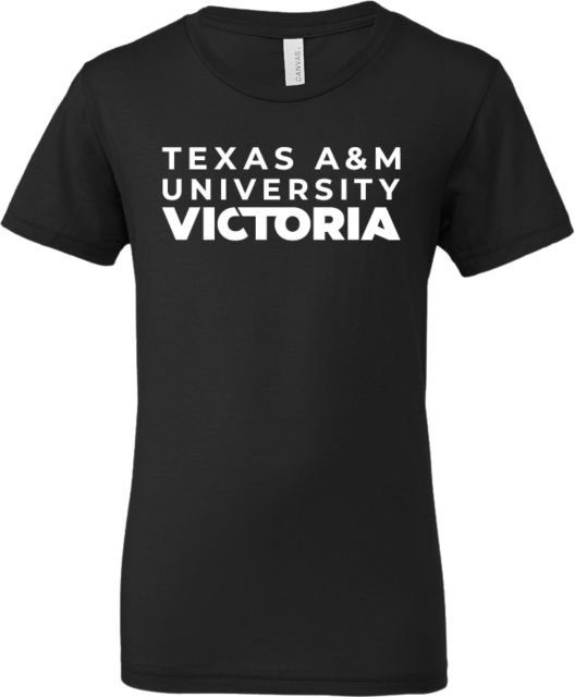Texas A&M University Victoria Bella + Canvas Youth Jersey T-Shirt Texas A&M University Victoria Stacked - ONLINE ONLY