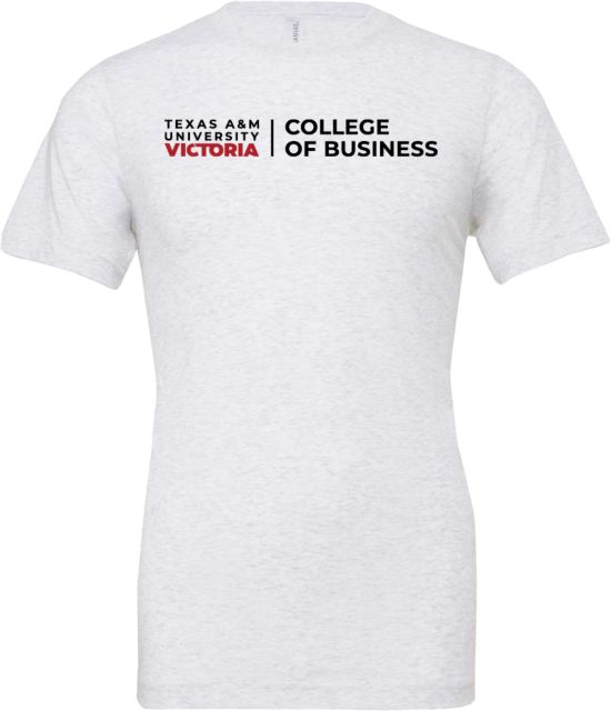 Texas A&M University Victoria Bella + Canvas Ash Jersey Cotton T-Shirt TAMUV College of Business Flat - ONLINE ONLY