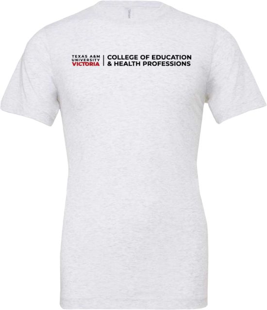 Texas A&M University Victoria Bella + Canvas Ash Jersey Cotton T-Shirt TAMUV College of Education & Health Professions Flat - ONLINE ONLY