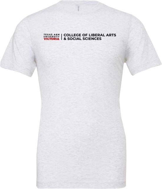 Texas A&M University Victoria Bella + Canvas Ash Jersey Cotton T-Shirt TAMUV College of Liberal Arts & Social Sciences Flat - ONLINE ONLY