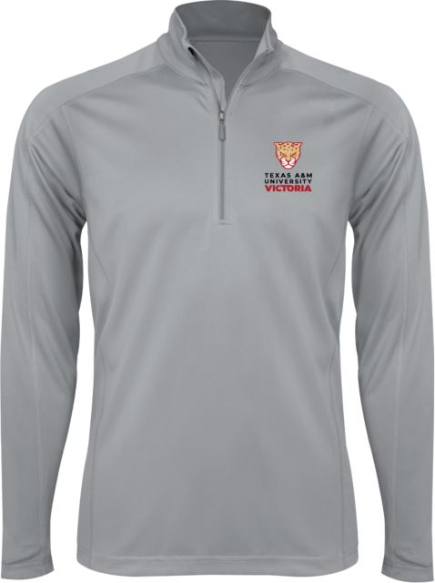 Texas A&M University Victoria Jaguars Syntrel Platinum Interlock 1/4 Zip Texas A&M University Victoria Mascot Stacked - ONLINE ONLY