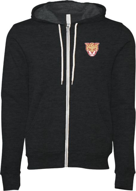 Texas A&M University Victoria Jaguars Bella + Canvas  Heather Full Zip Hood TAMUV Mascot - ONLINE ONLY