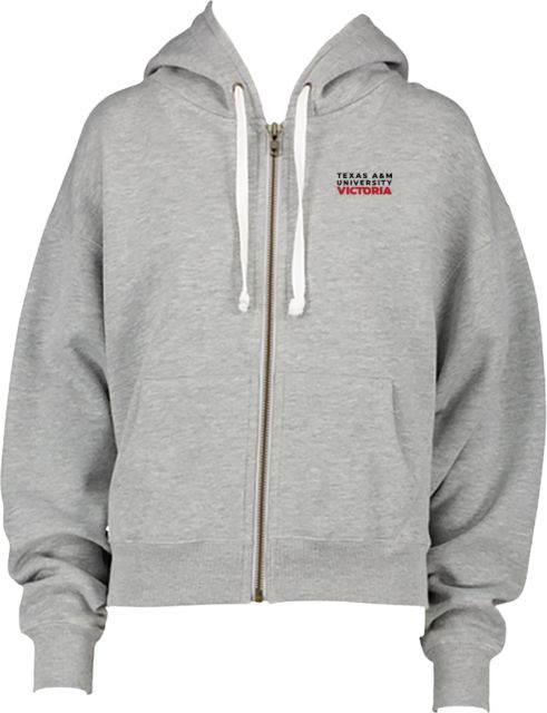 Texas A&M University Victoria ENZA Womens Boxy Full Zip Hood Texas A&M University Victoria Stacked - ONLINE ONLY