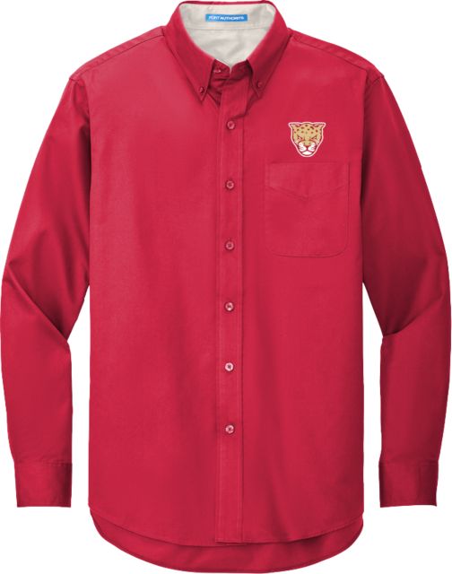 Texas A&M University Victoria Jaguars Twill Button Down Long Sleeve TAMUV Mascot - ONLINE ONLY