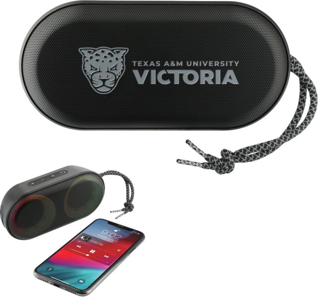 Texas A&M University Victoria Jaguars Zedd Outdoor Speaker with RGB Lights Texas A&M University Victoria Mascot Flat Engraved - ONLINE ONLY