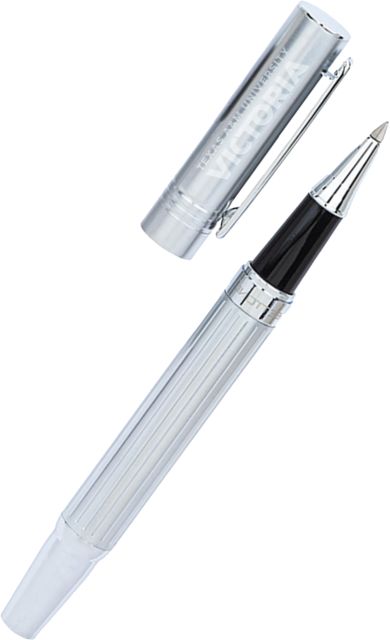 Texas A&M University Victoria Bettoni Messina Silver Rollerball Pen Texas A&M University Victoria Flat Engraved - ONLINE ONLY
